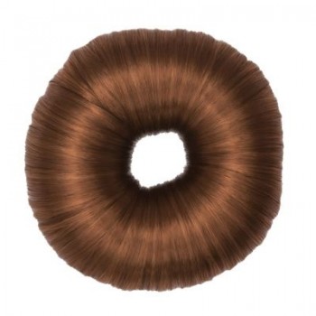 Валик бублик для причесок искусственный волос коричневый